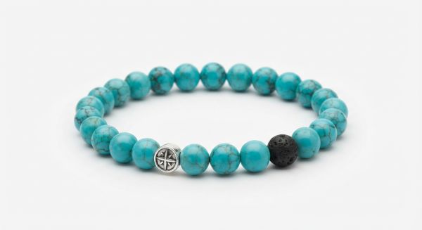 Bracelet perle turquoise pour homme : style et bien-être réunis